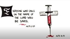 Acts 2:22 with cross and Jesus' blood image