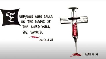 Acts 2:22 with cross and Jesus' blood image