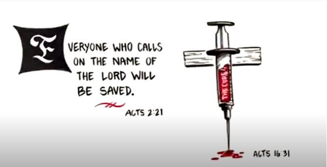 Acts 2:22 with cross and Jesus' blood image
